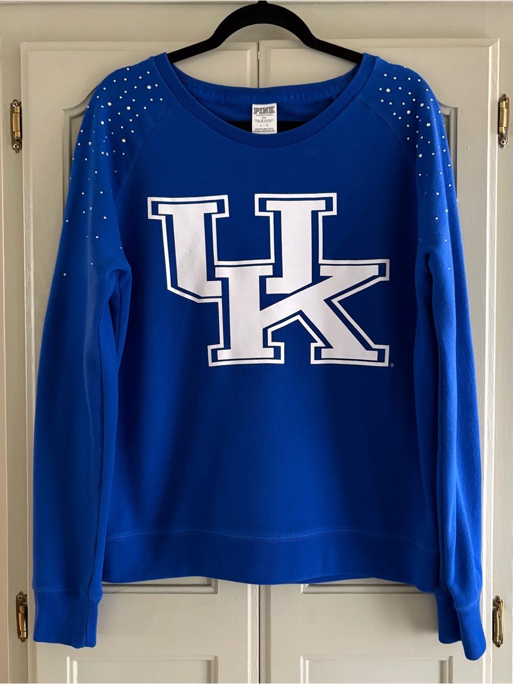 PINK Victoria S University of Kentucky Bling Sweatshirt | Big Blue | Size Large